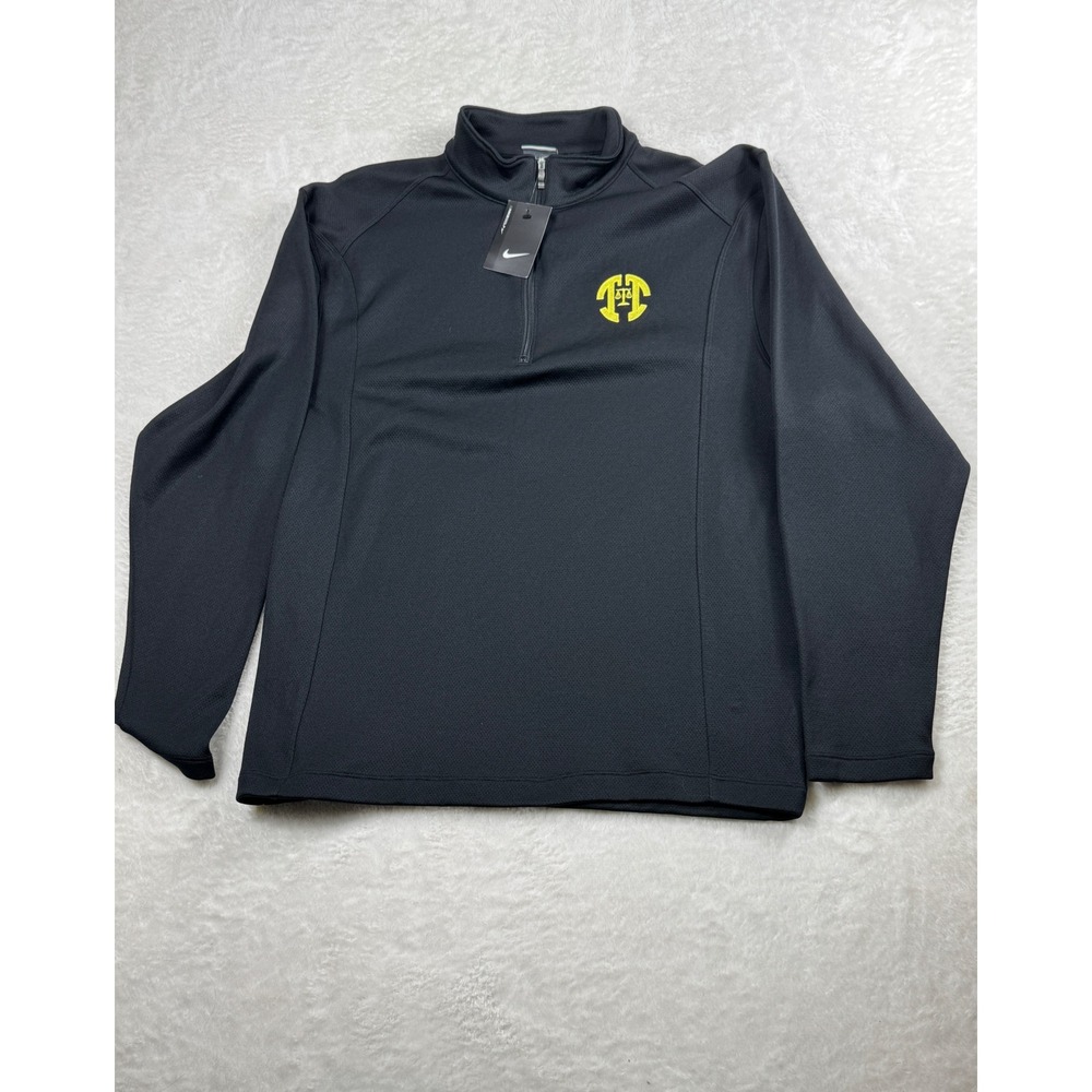 Nike Golf Pullover Half Zip Athletic Training Top Black HT Scales L‎